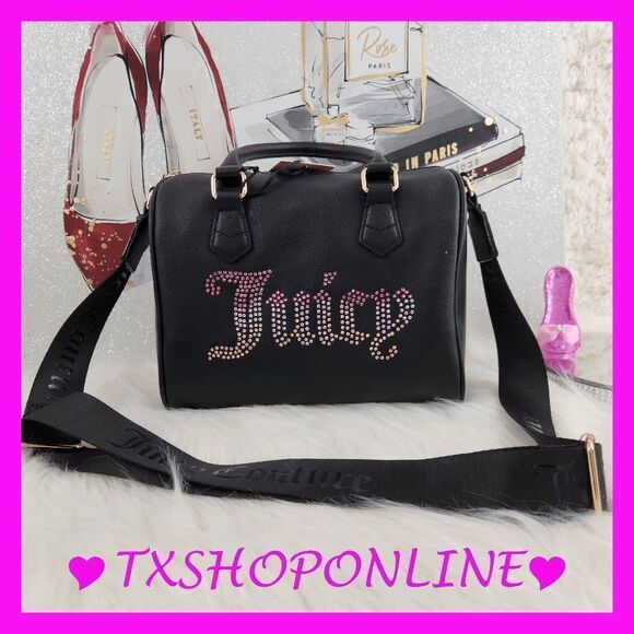 ❣️🎁TikTok Viral {Juicy Couture} Black Rhinestone Satchel Purse🎁❣️ NWT - Picture 8 of 8